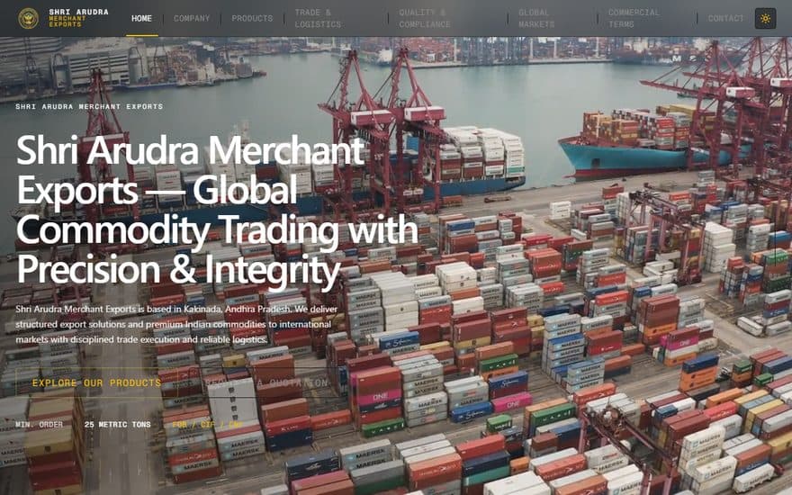 Shri Arudra Exports — Commodity trading, made legible