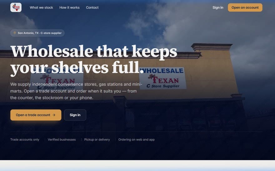 Texan Wholesale — C-store wholesale ordering & distribution